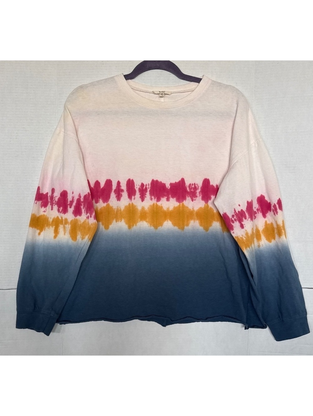 Easel Tie-Dye Cotton Pullover Sweatshirt, Size Small